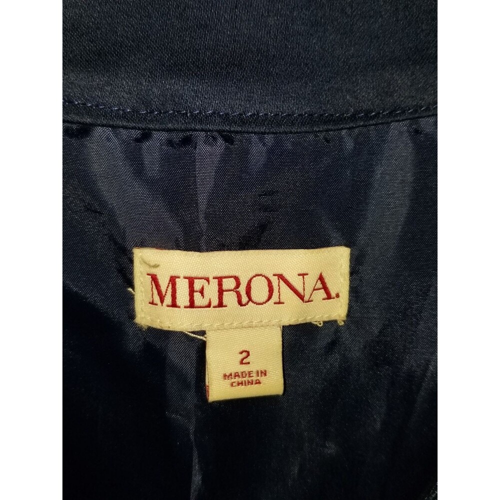 Merona Navy Blue Floral Sheath Dress Sleeveless Knee Length Teal Aqua Size Small - Picture 3 of 9